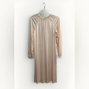 Vintage Vassarette Underneath It All 1950s-70s Peach Nightgown Nylon Slip Sz M